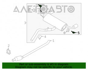 Кронштейн глушителя задний правый Ford Escape MK4 20- с резинкой