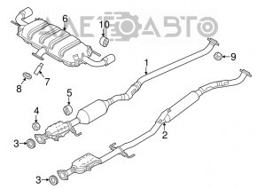 Випускна траса середня частина з каталізатором Mazda CX-5 13-16 FWD