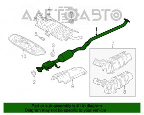 Выпускная трасса средняя часть с катализатором Mazda 3 14-18 BM