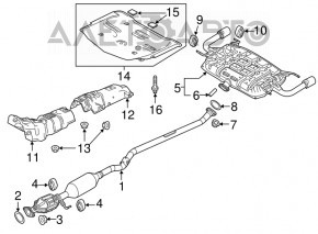 Глушник задня частина з бочкою Mazda 6 13-17 2.5