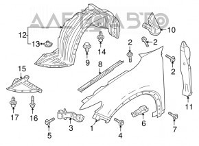 Підкрилок передній правий Mazda CX-9 16- без бризковика