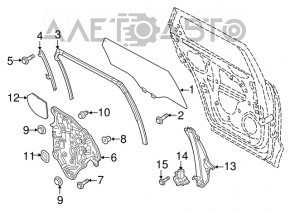 Стекло двери задней левой Mazda CX-9 16-