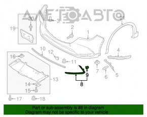 Молдинг переднього бампера лівий Mazda CX-9 16- хром