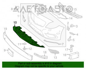 Захист переднього бампера Mercedes CLA 14-16 дорест, порваний, відсутні фрагменти, тріщини