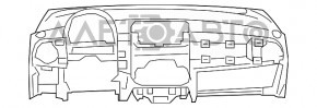 Торпедо передняя панель без AIRBAG Fiat 500 12-15 глянец, графит, царапины
