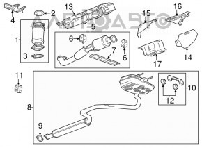 Приймальна труба з каталізатором Chevrolet Malibu 13-15 hybrid