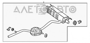 Глушитель задняя часть с бочкой Audi Q7 16- 2.0T