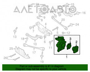 Цапфа со ступицей задняя правая Audi Q7 16- 107 mm