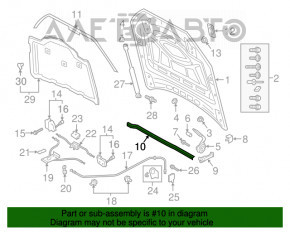 Уплотнитель решетки дворников Audi Q7 16-