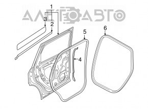 Уплотнитель дверного проема задний левый Audi Q7 16-