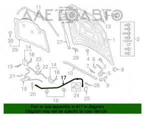 Трос открывания замка капота задняя часть Audi Q7 16-