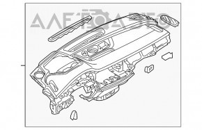 Торпедо передняя панель без AIRBAG Audi Q7 16-19 без проекции, кожа черн