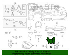 Консоль центральна перед Fiat 500 12-19 черн