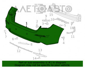 Бампер задній голий Honda Civic XI FE/FL 22 - без парктроників 4d