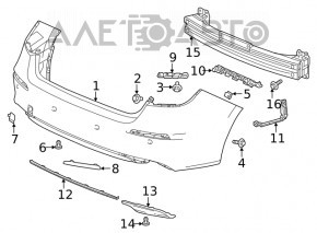 Бампер задній голий Honda Civic XI FE/FL 22 - без парктроників 4d