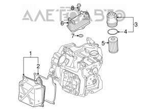 Корпус масляного фильтра АКПП VW Jetta 19- TSX DSG 7 ступ новый OEM оригинал