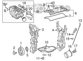 Передня кришка двигуна внутр Toyota Camry v70 18- 2.5 A25A-FKS