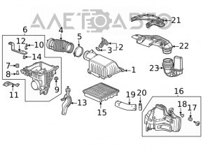 Корпус воздушного фильтра нижняя часть Honda Civic XI FE/FL 22- 1.5T