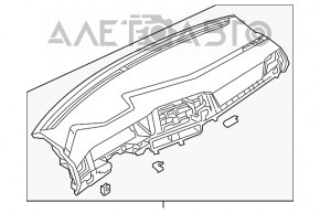 Торпедо передняя панель без AIRBAG VW Jetta 19- трещины, диагональное смещение
