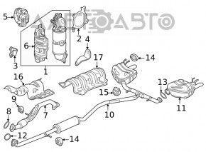 Коллектор выпускной с катализатором Honda Civic XI FE/FL 22- 1.5T