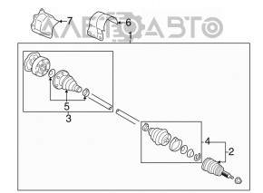 Термозащита привода перед прав VW Passat b7 12-15 USA 2.5