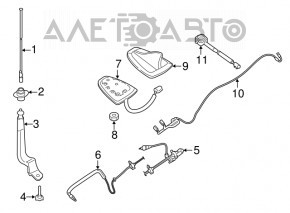 Корпус антенны плавник Nissan Rogue 21-23