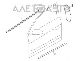 Молдинг дверь-стекло центральный передний левый VW CC 08-17 хром