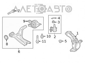 Цапфа передня права Honda Civic XI FE/FL 22-