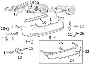 Кріплення заднього бампера ліве Lexus ES250 ES300h ES350 19-