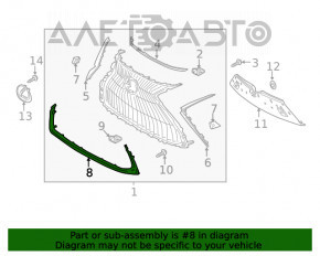 Молдинг решітки радиатора grill нижній Lexus ES250 ES300h ES350 19- F-SPORT