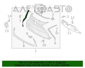 Молдинг решітки радиатора grill правий Lexus ES250 ES300h ES350 19- F-SPORT