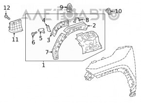 Защита двигателя боковая арка правая Toyota Venza 21-