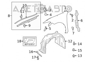 Крило переднє праве Lexus ES250 ES300h ES350 19-