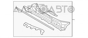 Решетка дворников пластик Toyota Rav4 19- с центральным уплотнителем