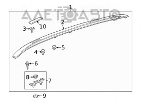 Рейлинг продольный правый Toyota Rav4 19-21