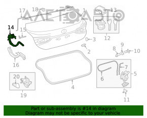 Петля крышки багажника правая Lexus ES250 ES300h ES350 22-