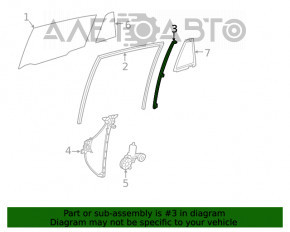 Направляющая стекла двери задней правой Toyota Rav4 19-