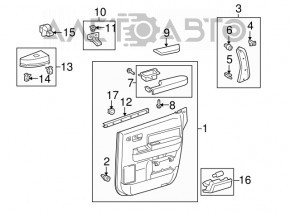 Обшивка двери карточка задняя левая Toyota Sequoia 08-16