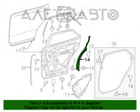 Накладка двери внутренняя задняя левая Lexus RX350 RX450h 16-22 с уплотнителем