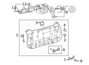 Обшивка двери багажника верхняя Toyota Rav4 19- черная без камеры