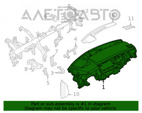 Торпедо передняя панель без AIRBAG Nissan Rogue 21-23 черная JP built