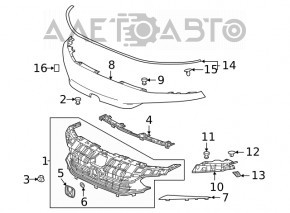 Крепление накладки решетки радиатора правое Honda Civic XI FE/FL 22- 5d