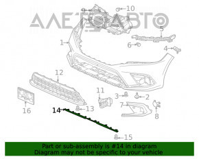 Губа переднього бампера Honda Civic XI FE/FL 22-