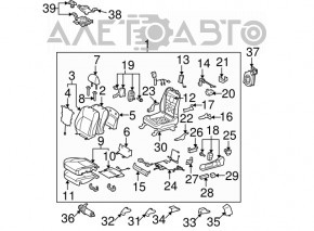 Сидіння водія Lexus ES350 07-09 з airbag, електро, пам'ять, шкіра сіра