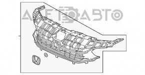 Решетка радиатора grill Honda Civic XI FE/FL 22- 4d