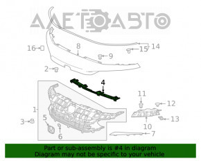Крепление накладки решетки радиатора центральное Honda Civic XI FE/FL 22-