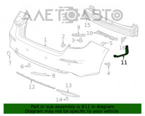 Кріплення заднього бампера ліве зовнішнє Honda Civic XI FE/FL 22- нижнє 4d