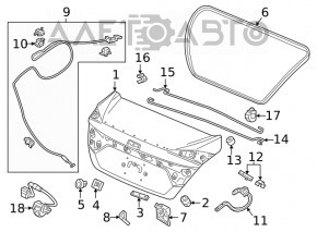Уплотнитель крышки багажника Honda Civic X FC 16-21 4d новый OEM оригинал