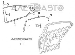 Емблема дверей Hybrid задня ліва Lexus ES250 ES300h ES350 19-