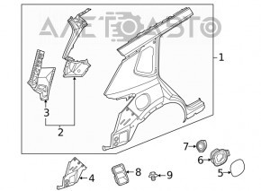 Корпус лючка бензобака Nissan Rogue 21-23